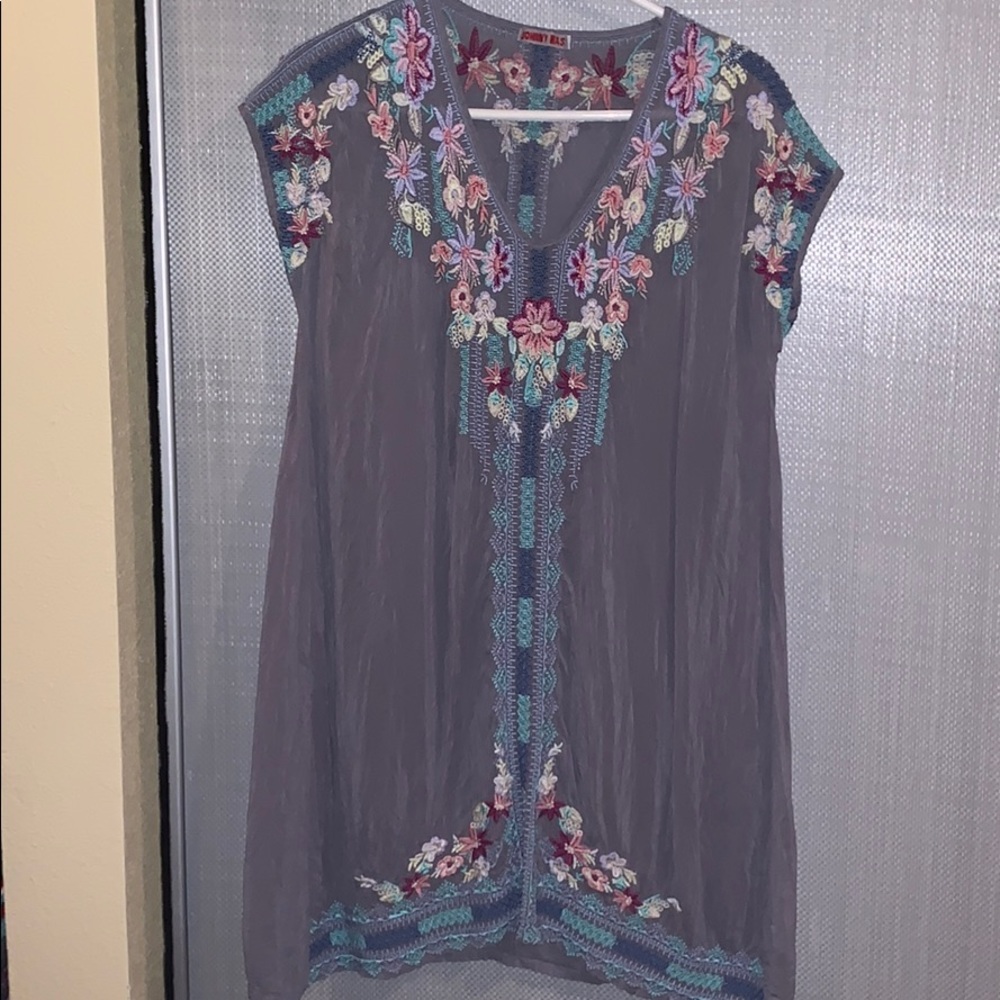 Johnny Was dress!! Light gray-blue